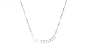 25 ct. t.w. Diamond Curved Bar Necklace in Sterling Silver