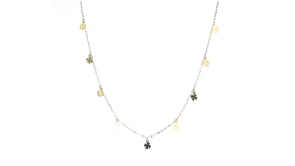 Italian 14kt Yellow Gold Clover Station Necklace