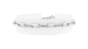 15 ct. t.w. Diamond Paper Clip Link Bracelet in Sterling Silver