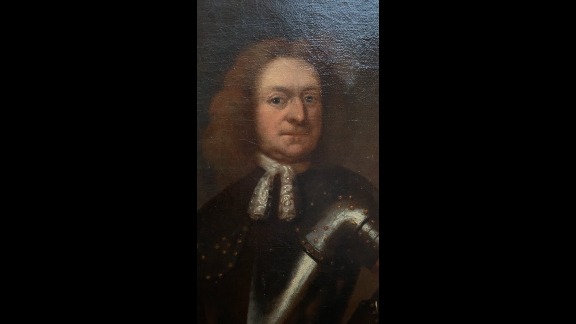 Portrait of Raimondo di Montecuccoli in armor with a marshal's staff. Circa  1660