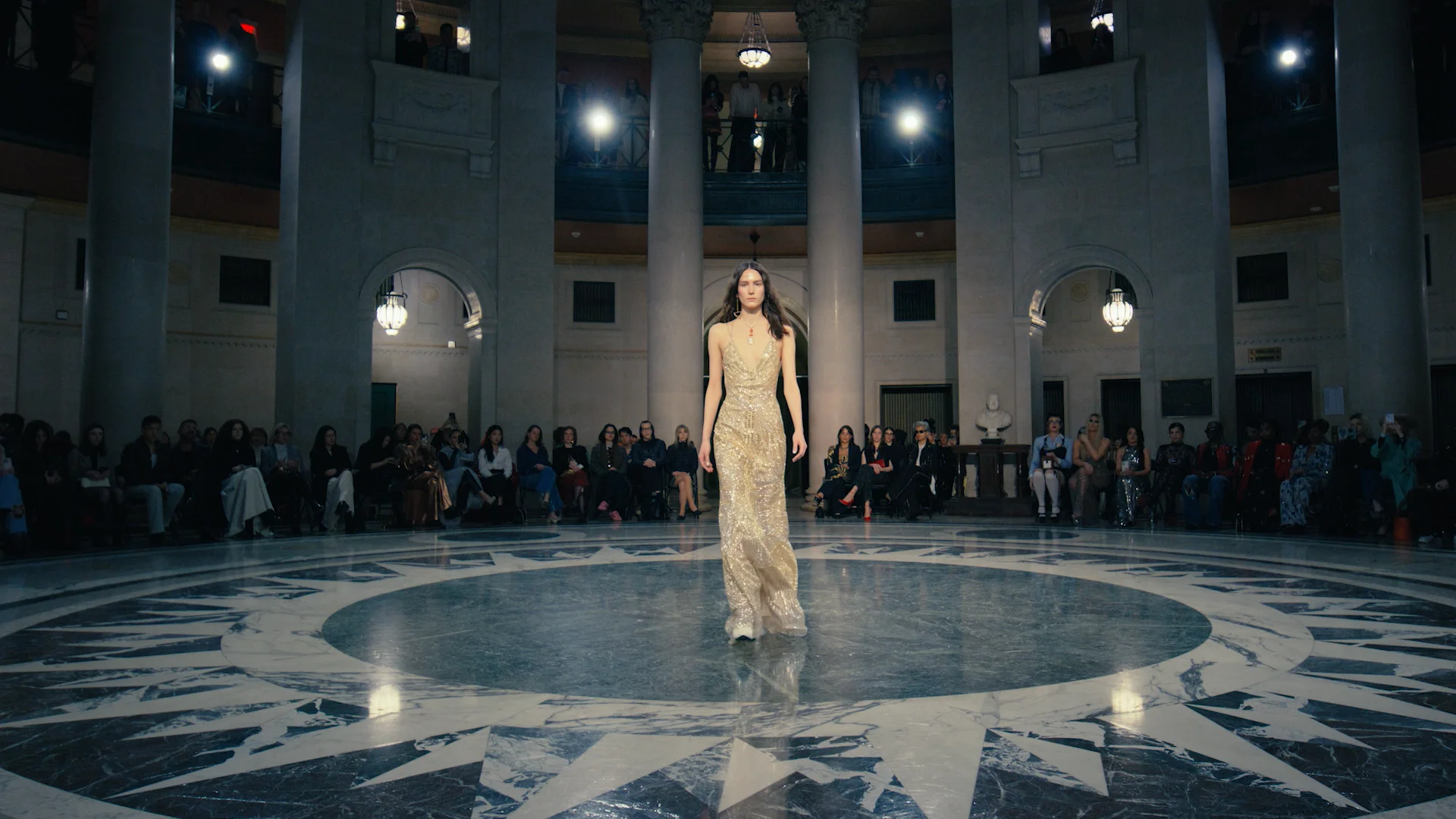 CHAMPAGNE DECO DEVIUM SIRENÉ DRESS — CUCCULELLI SHAHEEN