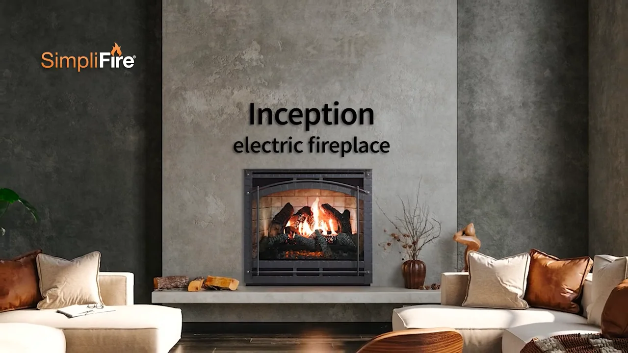 SimpliFire Inception 36-in Electric Fireplace Wescott Mantel with