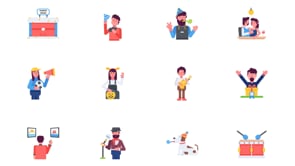 Animated People Celebrating, a Duotone Icon by Prosymbols (Thumbnail 11 of 11)