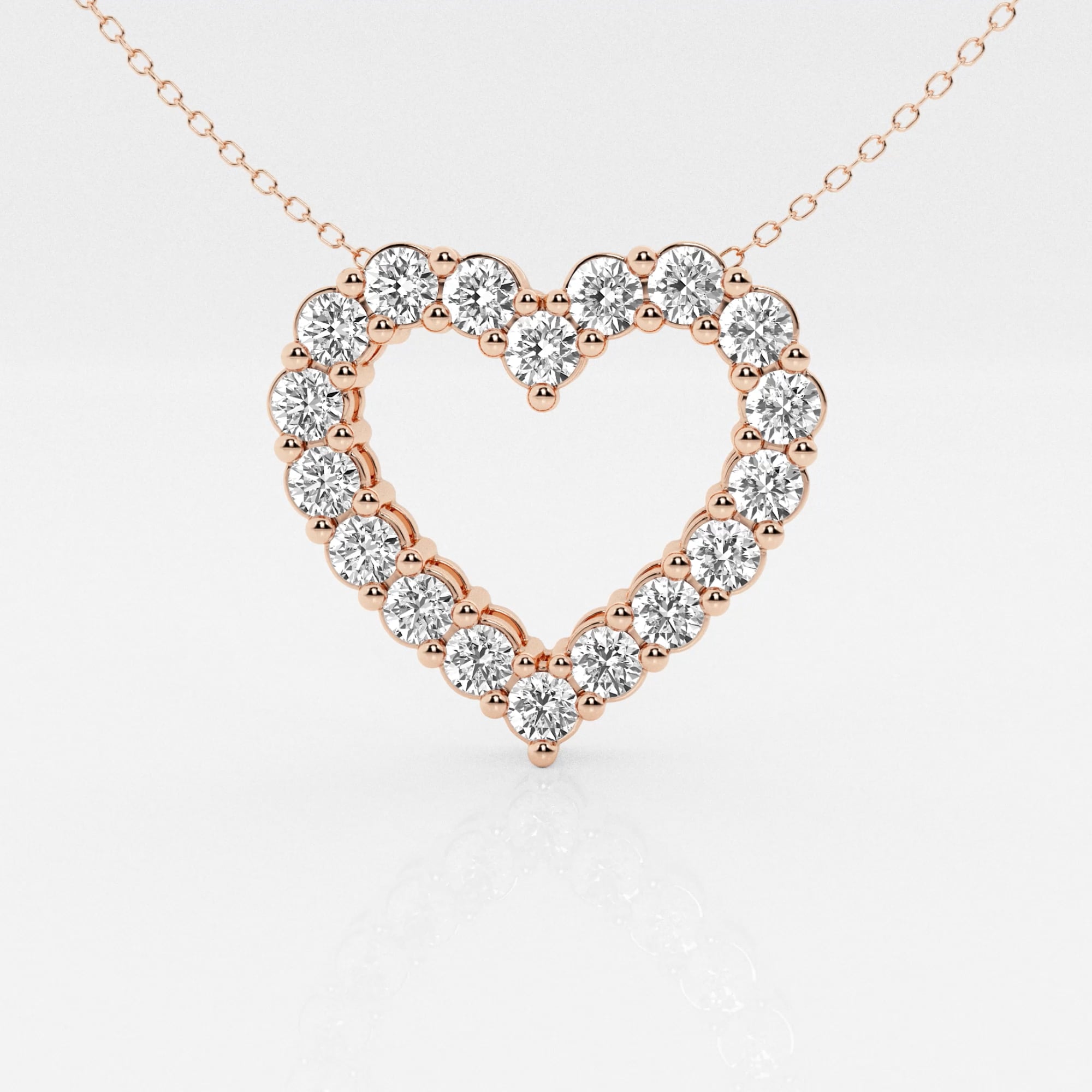 product video for 1 1/2 ctw Round Lab Grown Diamond Heart Pendant With Adjustable Chain