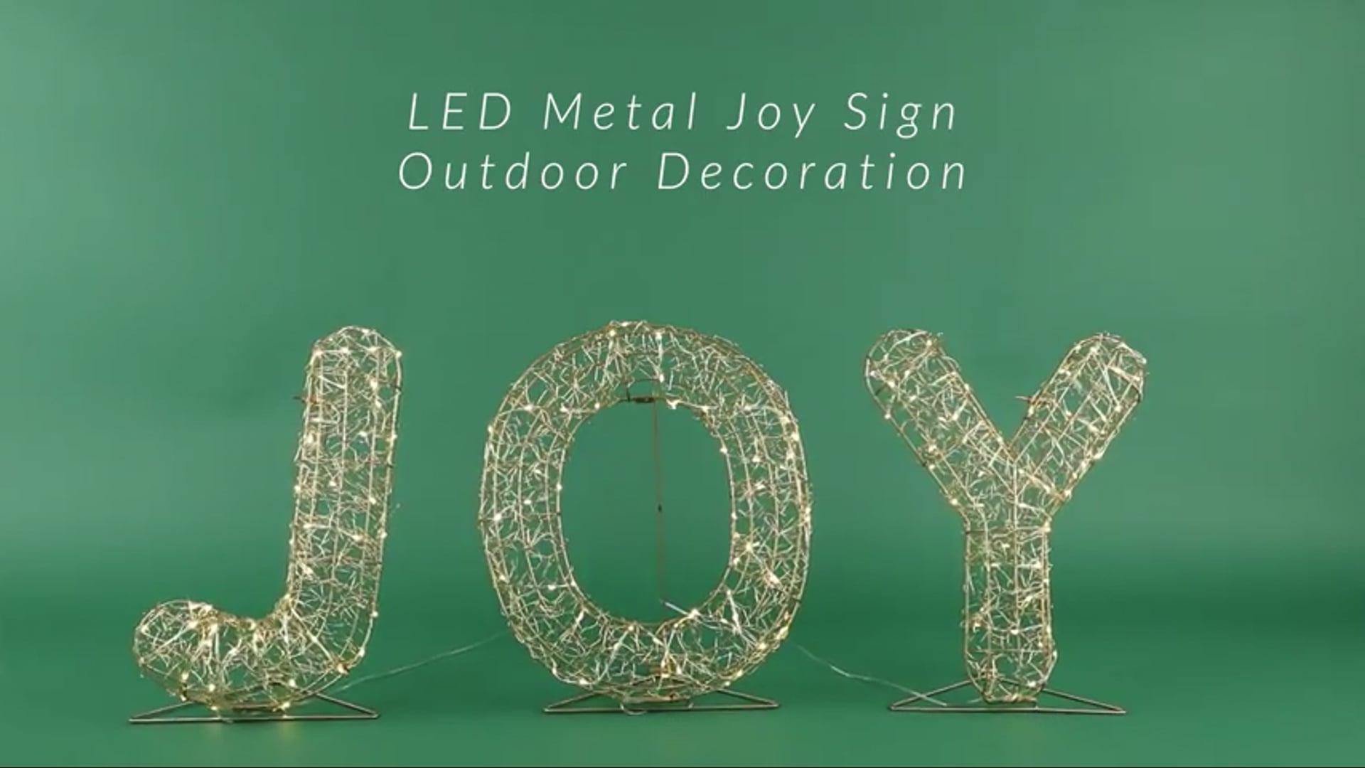 16" LED Twinkle Lighted Metal Wire Joy Sign Outdoor Christmas Decoration