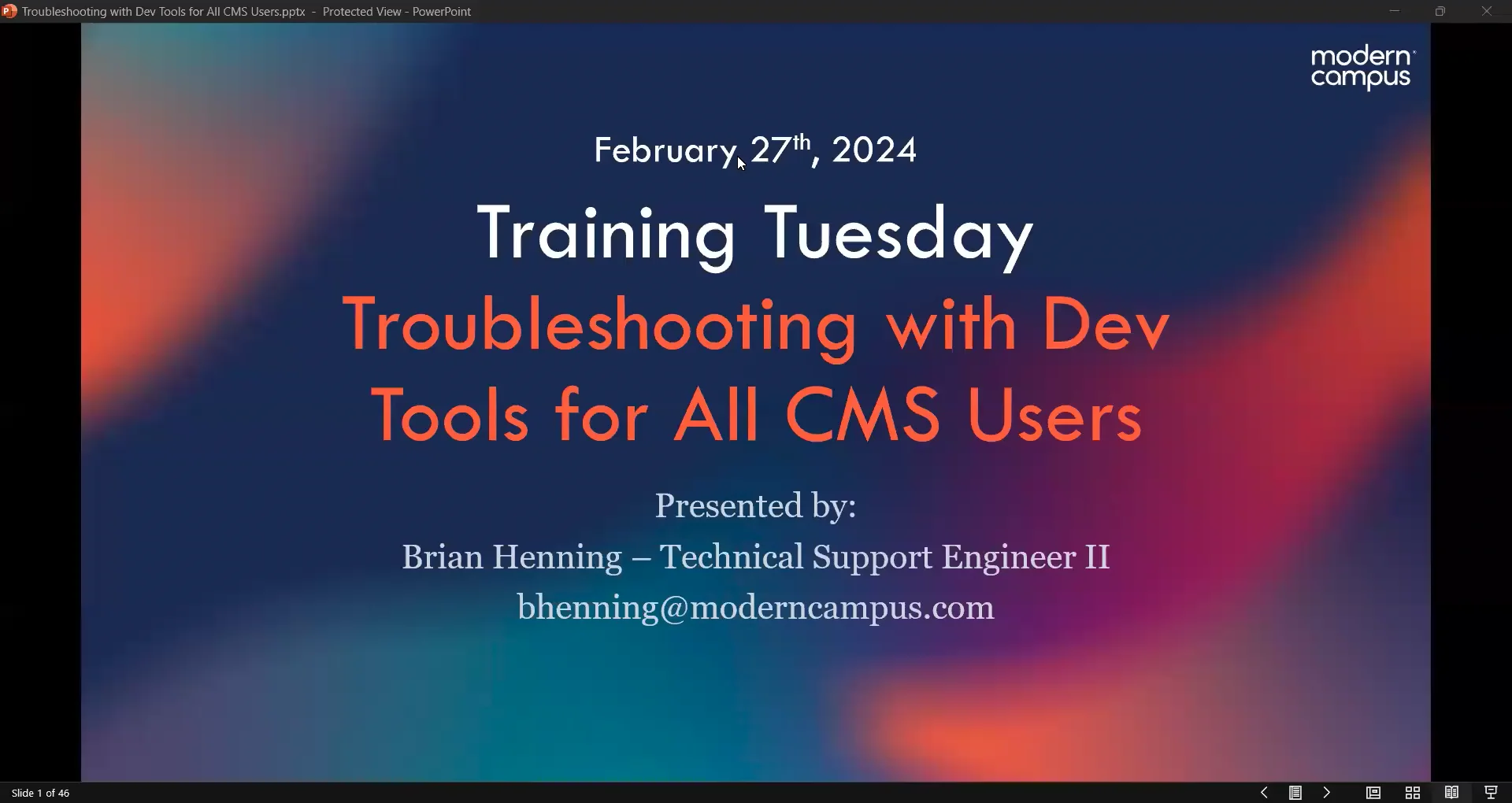 CMS Training Tuesday | CMS | Modern Campus Support