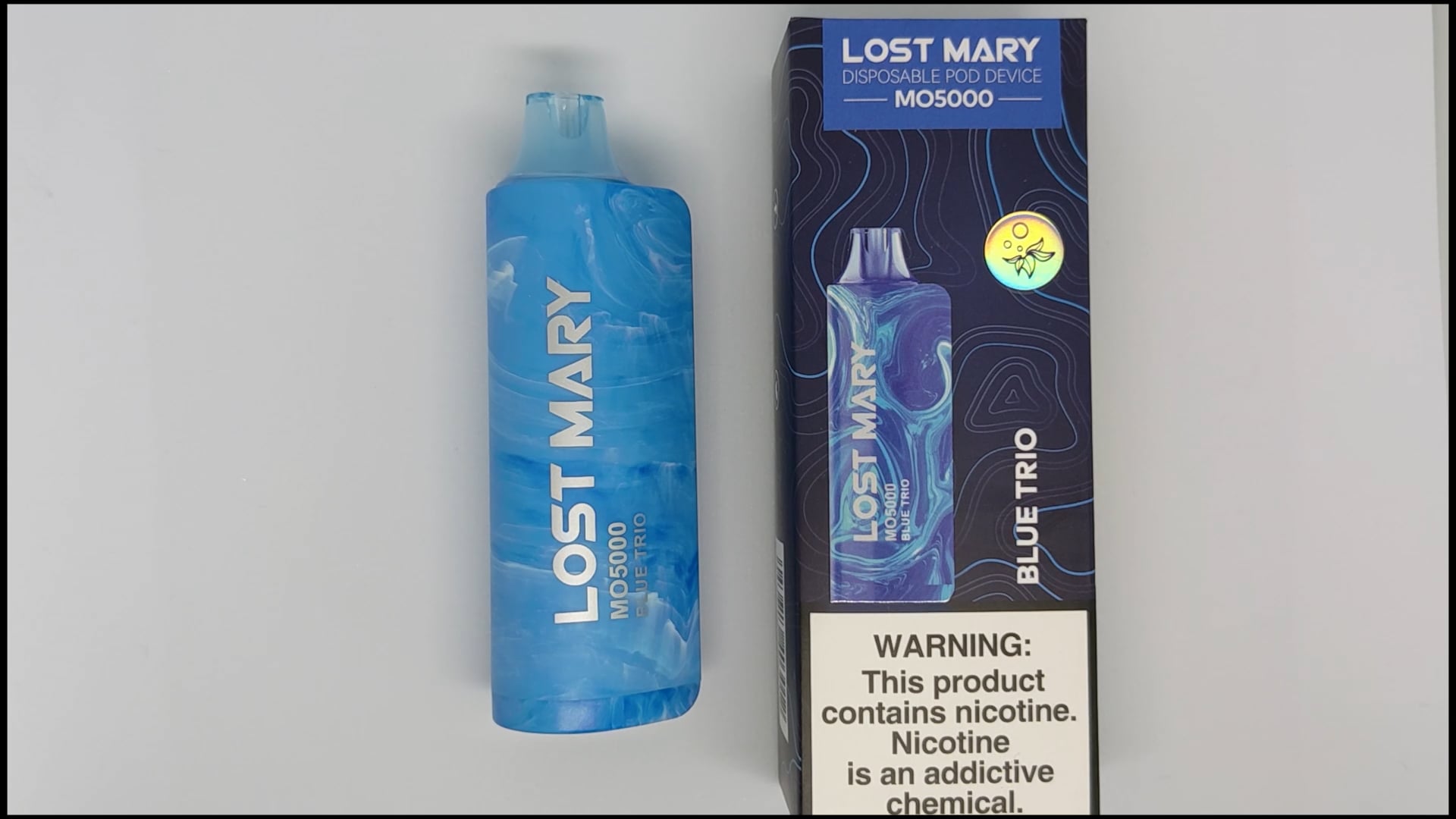 lost mary mo5000 blue trio Buy Blue Razz Ice Lost Mary MO5000 Disposable Vape main image 1