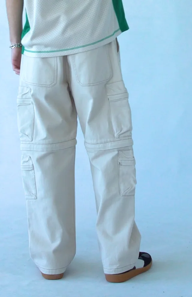 PacSun Khaki Baggy Zip Off Carpenter Pants