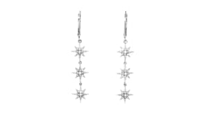25 ct. t.w. Diamond Three-Starburst Drop Earrings in Sterling Silver