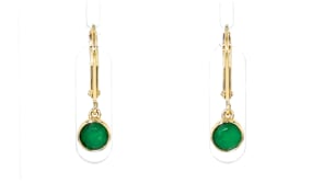 1.10 ct. t.w. Bezel-Set Emerald Drop Earrings in 18kt Gold Over Sterling