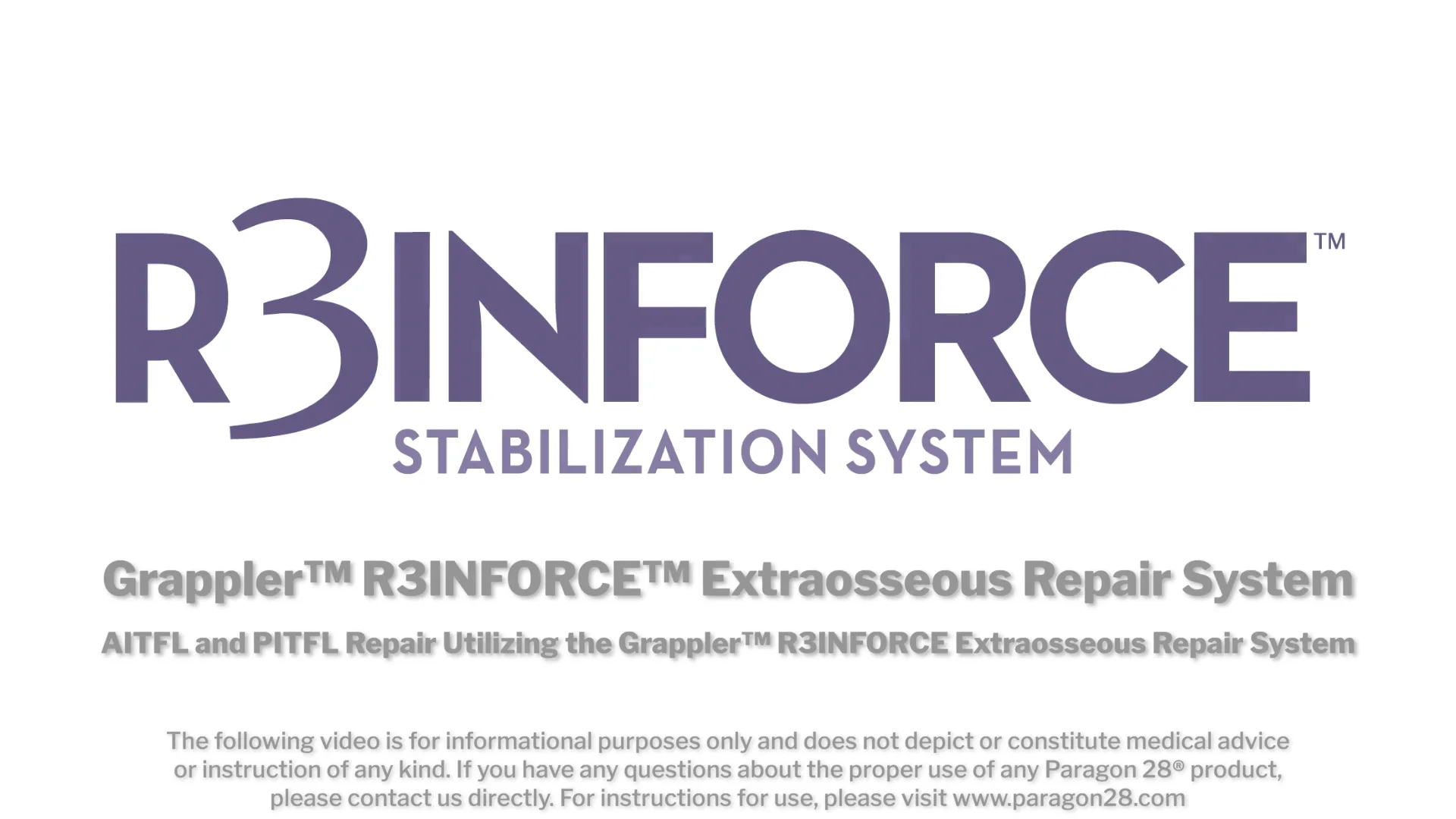 Grappler® R3INFORCE™ Extraosseous Repair System – Paragon 28