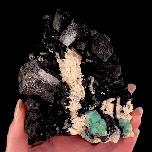 Schorl with Fluorite and Microcline