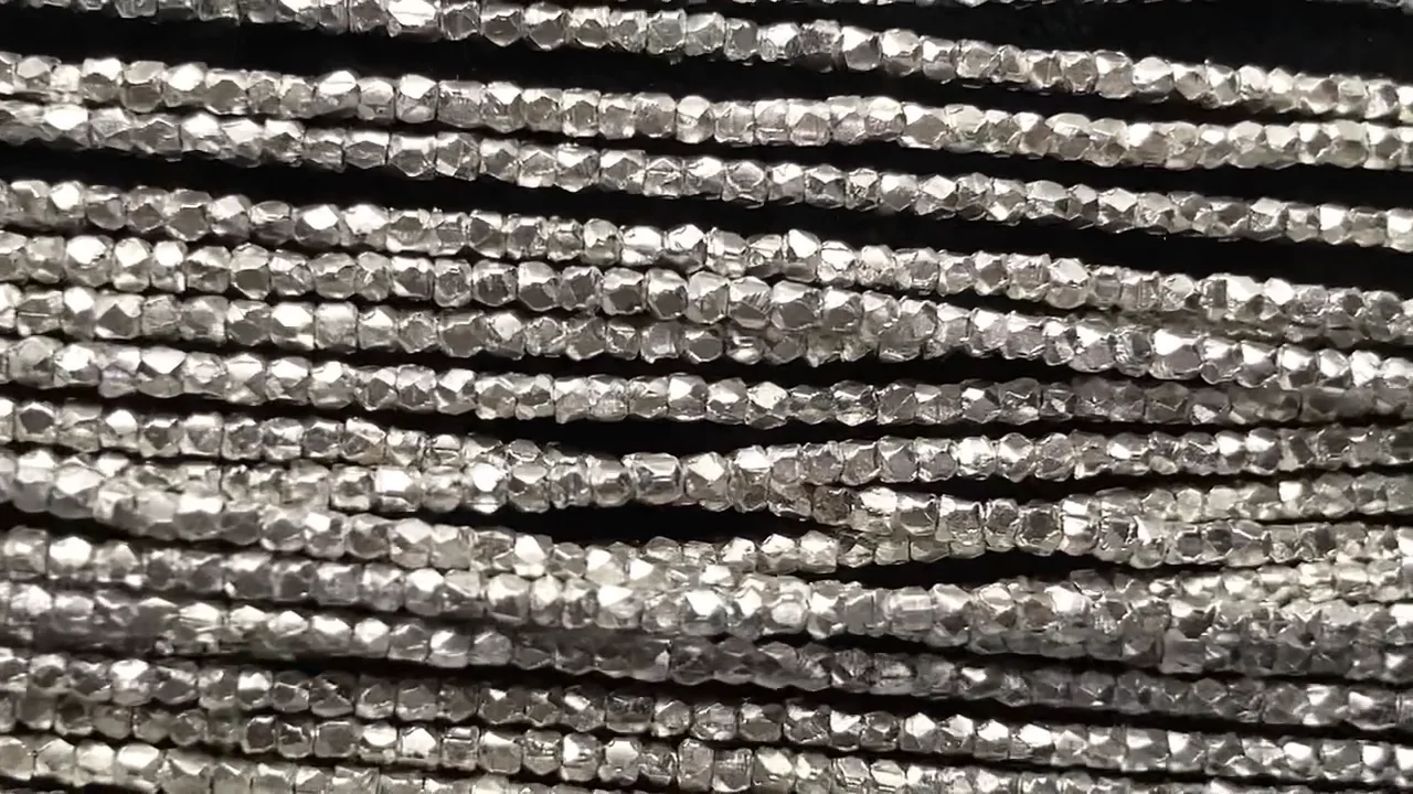 カレンシルバー キューブカット1×1×1mm ホワイトシルバー 1/4連~1連(約 