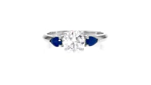 1.00 Carat Lab-Grown Diamond Ring with .30 ct. t.w. Sapphires in 14kt White Gold
