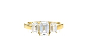 2.00 ct. t.w. Emerald-Cut Lab-Grown Diamond Three-Stone Ring in 14kt Yellow Gold