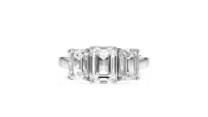 4.00 ct. t.w. Emerald-Cut Lab-Grown Diamond Three-Stone Ring in 14kt White Gold