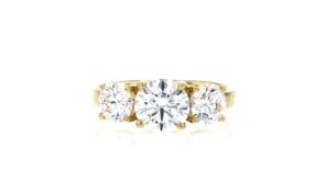 3.00 ct. t.w. Round Lab-Grown Diamond Three-Stone Ring in 14kt Yellow Gold