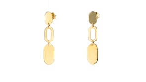 18kt Yellow Gold Double-Oval Drop Earrings