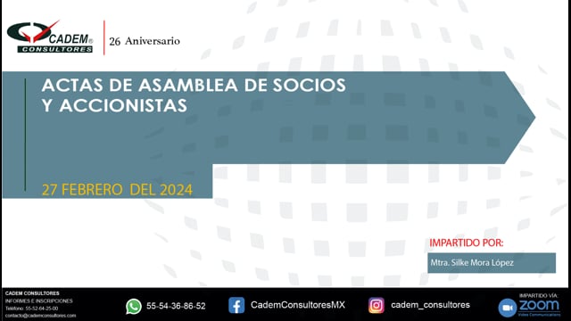LAS ACTAS DE ASAMBLEA DE SOCIOS Y ACCIONISTAS 