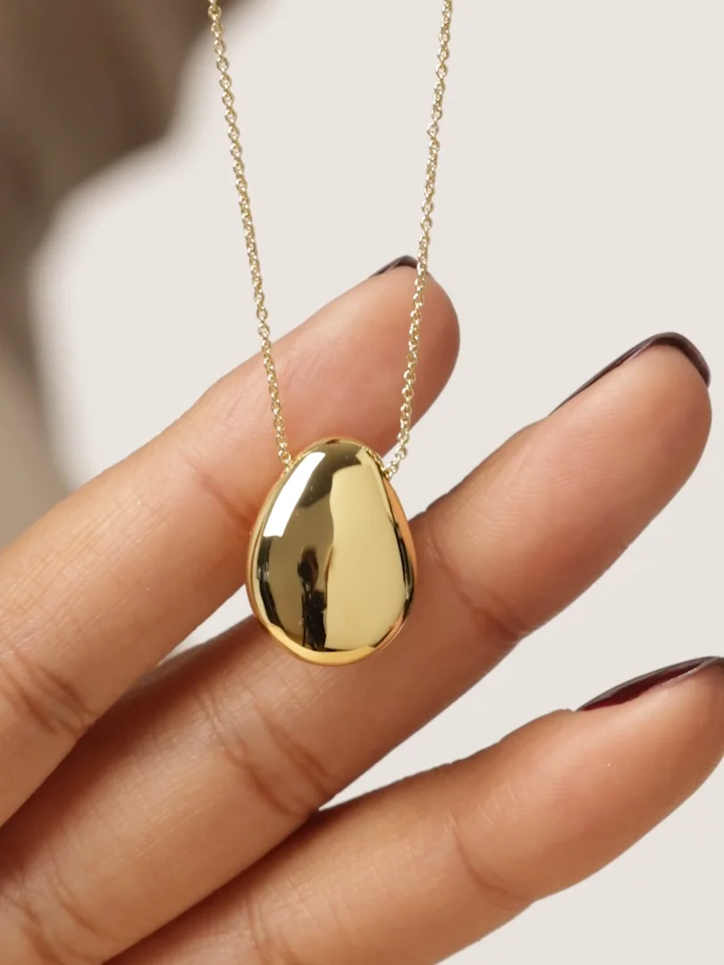 Gold Pendant Necklace - Pebble | Ana Luisa Jewelry