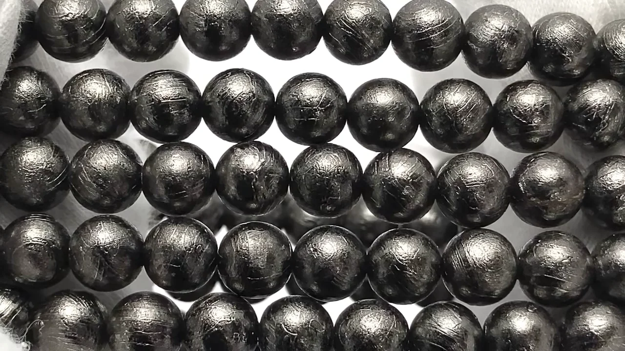 メテオライト（アルタイ隕石） ラウンド6mm ブラック｜天然石