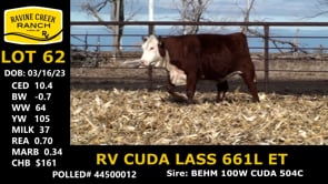 Lot #62 - RV CUDA LASS 661L ET