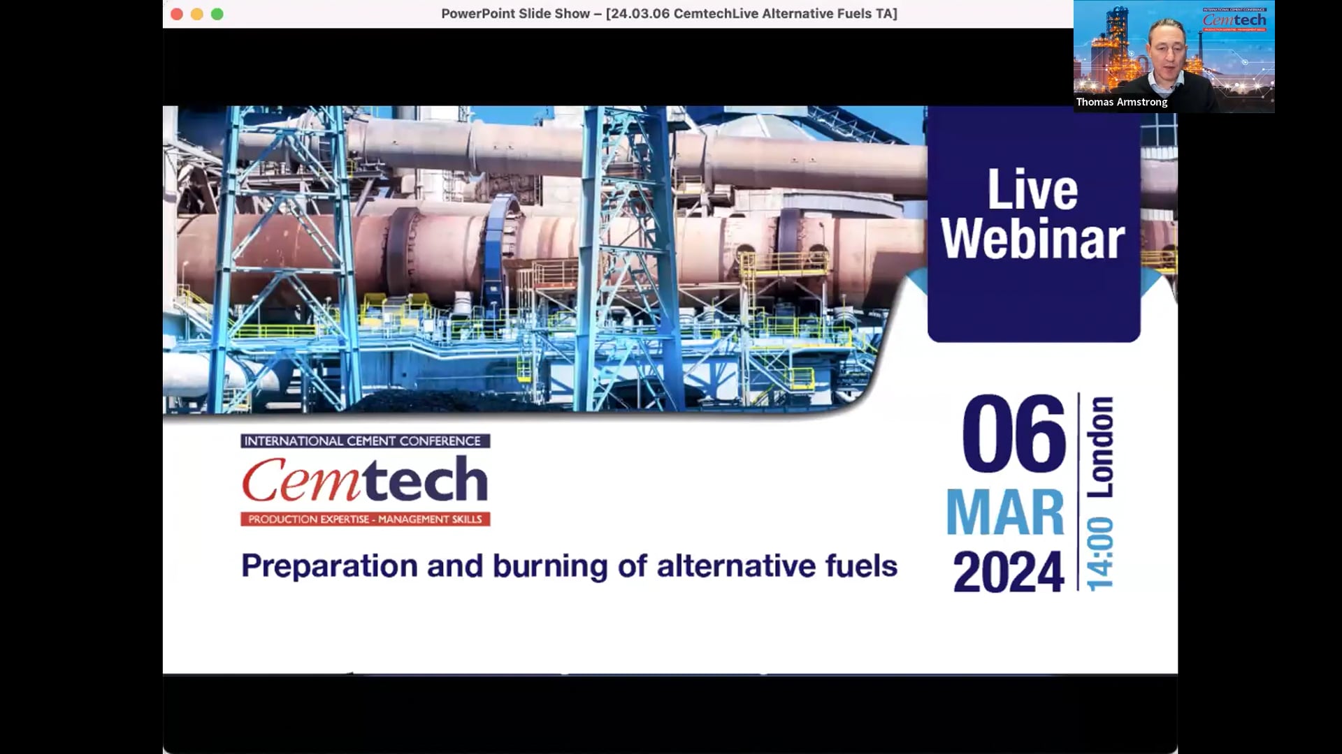 Cemtech Live Webinar: Preparation and burning of alternative fuels