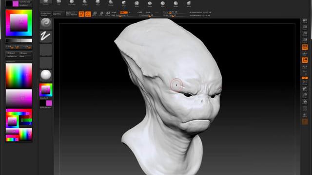 creature painting using polypaint in zbrush video tutorial 