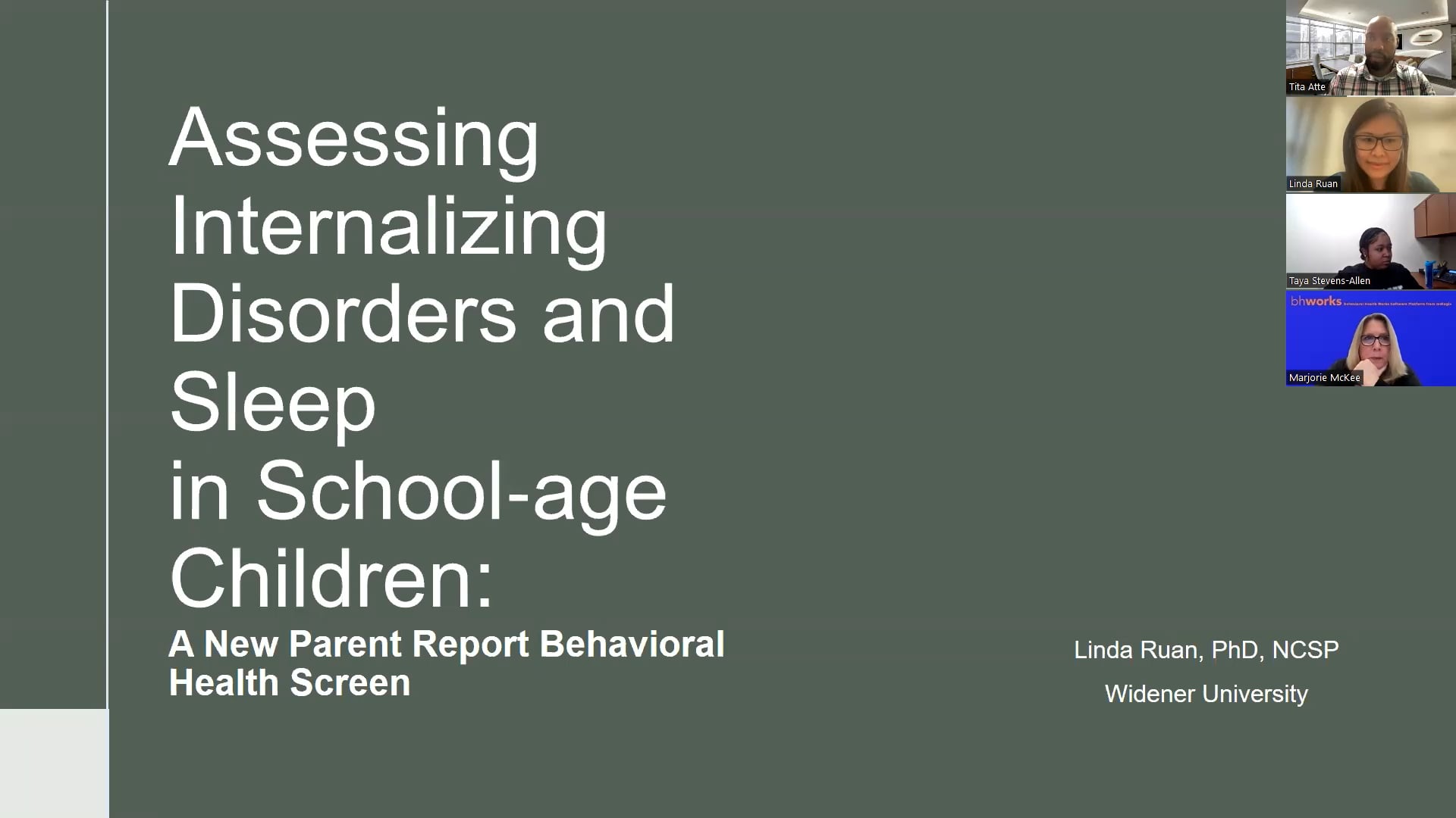 Assessing Internalizing Disorders and Sleep in School-Age Children: A New Parent Report Behavioral Health Screen