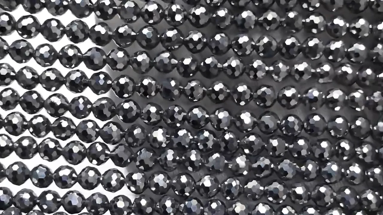 高純度テラヘルツ鉱石 128面ラウンドカット3mm 2本セット｜天然石