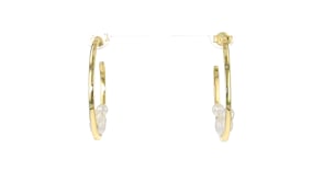 3.5x5-6x5mm Cultured Pearl Hoop Earrings in 18kt Gold Over Sterling