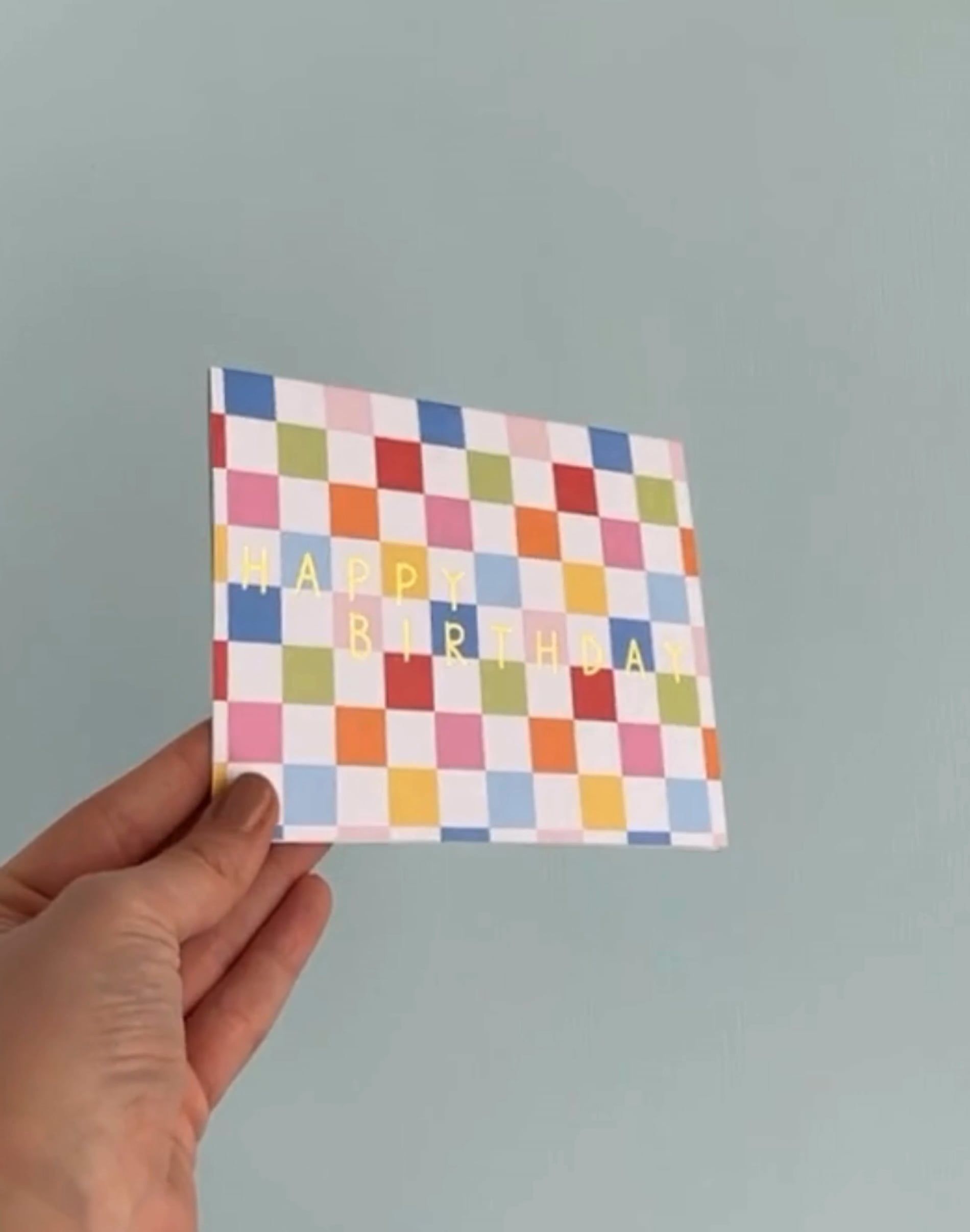Checkered Happy Birthday Greeting Card image