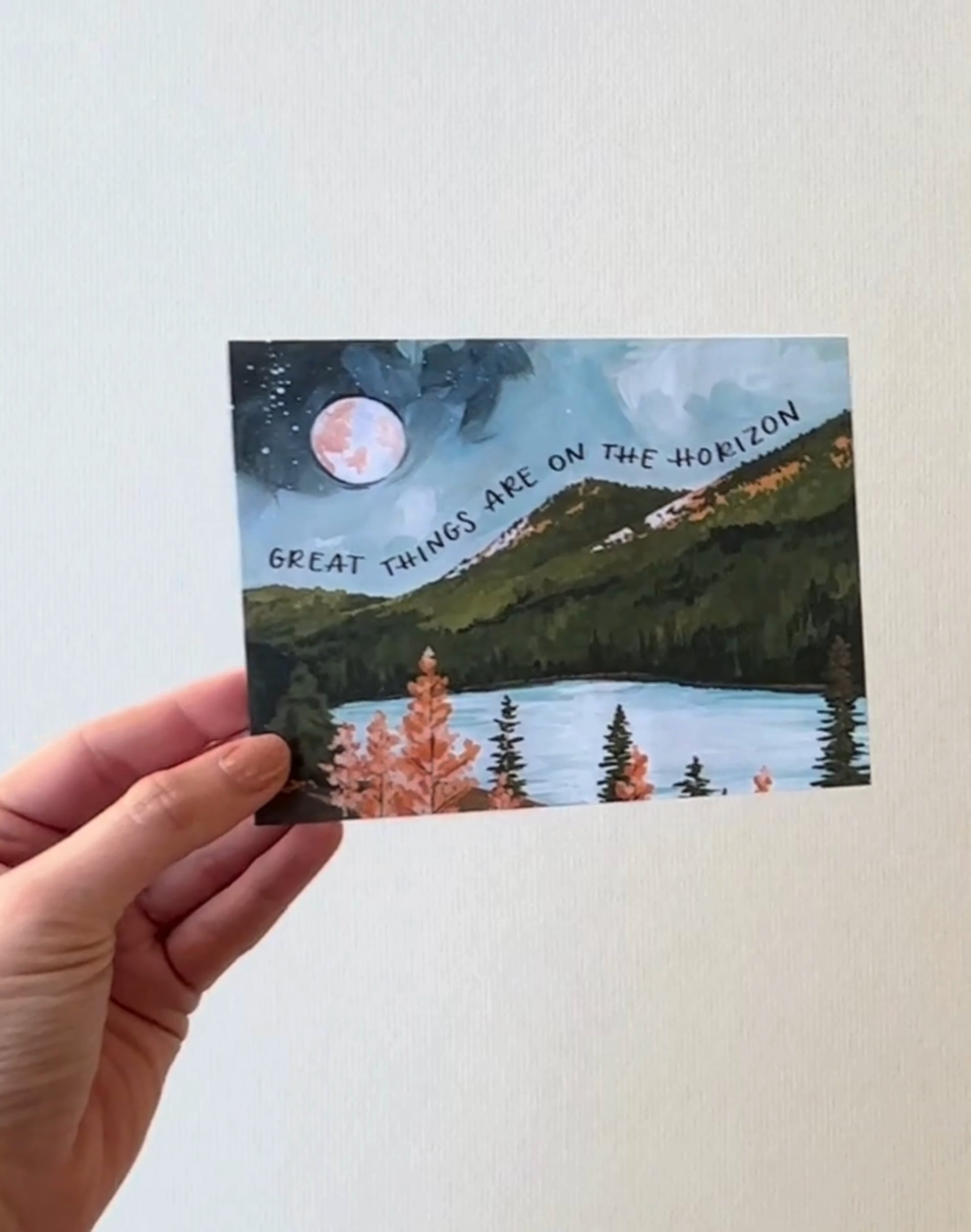 Alpine Moon Horizon Greeting Card image