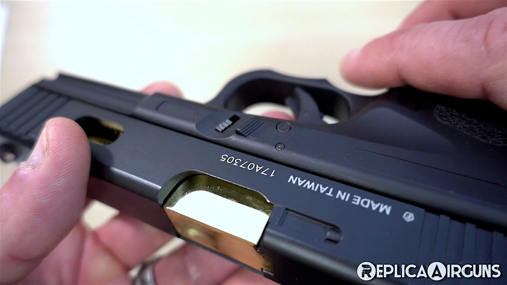 KWC K17 CO2 Blowback Gold Barrel BB Pistol Table Top Review