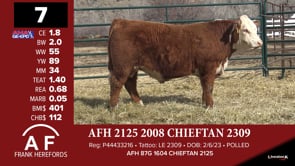 Lot #7 - AFH 2125CHIEFTAN 2309