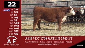 Lot #22 - AFH 7437 1708 GATLIN 2343 ET
