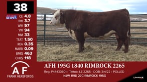 Lot #38 - AFH 195G 1840 RIMROCK 2265