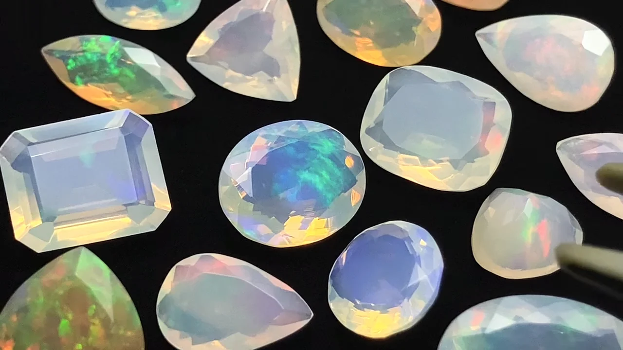 動画】宝石質エチオピア産オパールAAA ルース ファセットカット