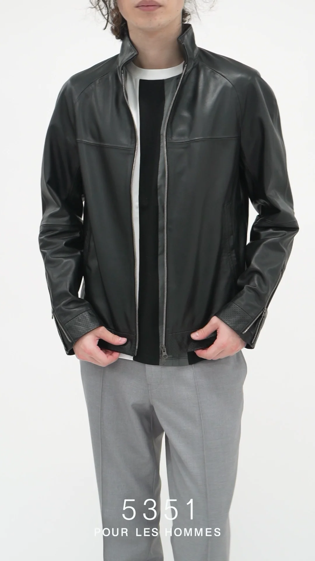 フレンチアーミー レザージャケット|5351POUR LES HOMMES フレンチアーミー レザージャケット|5351POUR LES HOMMES