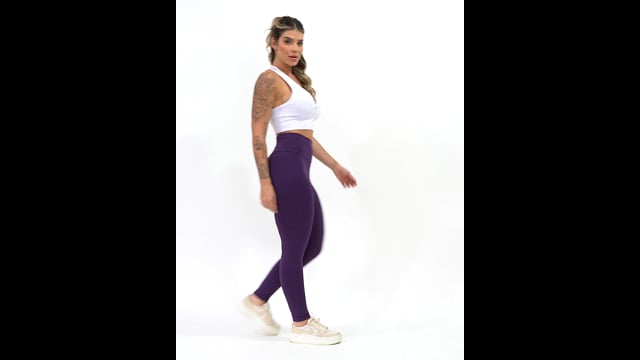 Legging Fitness Cintura Alta Roxa Básica