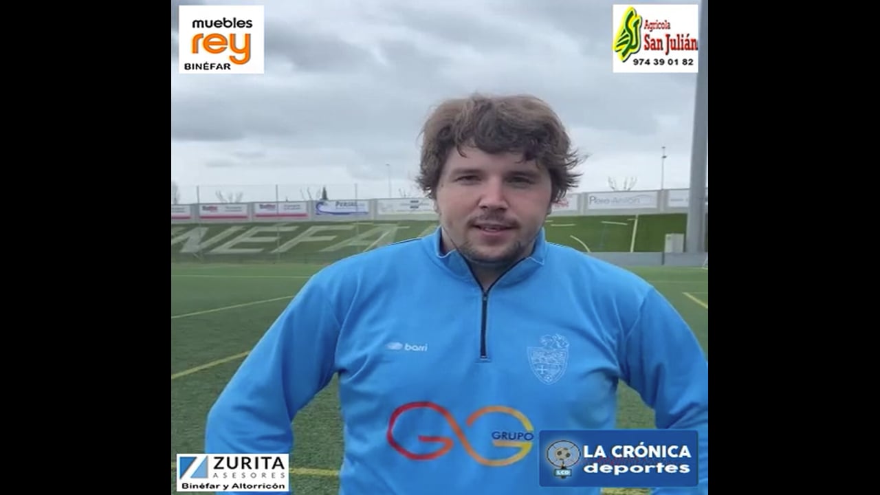 LUIS ARCAS (Entrenador Binéfar) CD Binéfar 1-1 CF Épila / Jor. 24 / Tercera Rfef / Fuente: Facebook CD Binéfar
