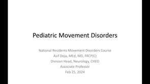 13. Pediatric Movement Disorders