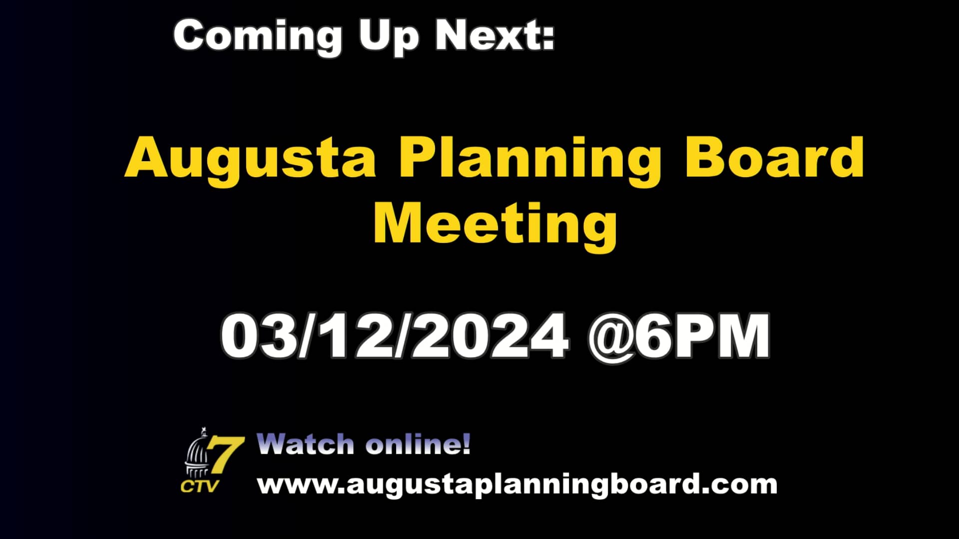 Augusta Planning Board Meeting 03/12/2024 on Vimeo