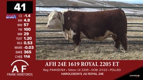 Lot #41 - AFH 24E 1619 ROYAL 2205 ET