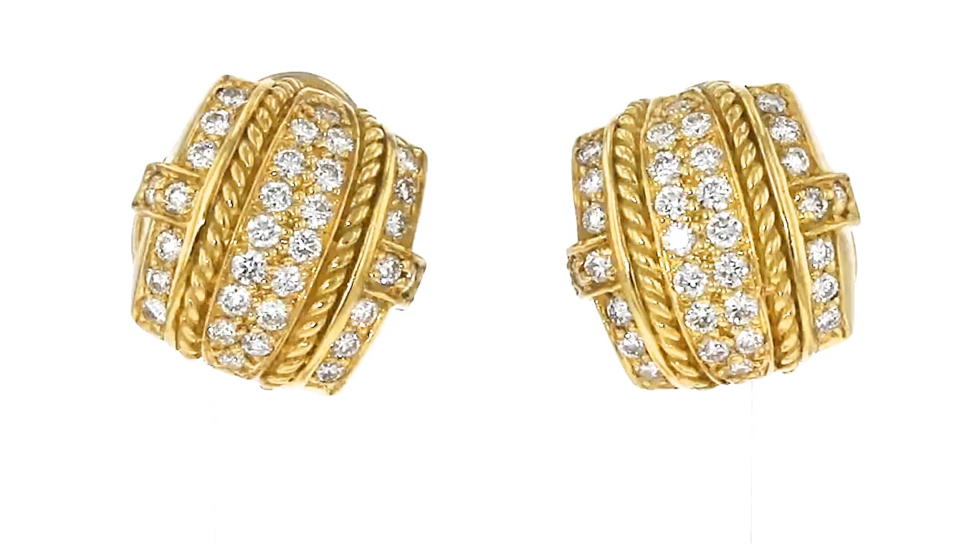 C. 2000 Vintage Judith Ripka 2.10 ct. t.w. Diamond Earrings in 18kt ...