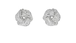 50 ct. t.w. Diamond Love Knot Earrings in Sterling Silver