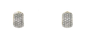 25 ct. t.w. Pave Diamond Huggie Hoop Earrings in 18kt Gold Over Sterling