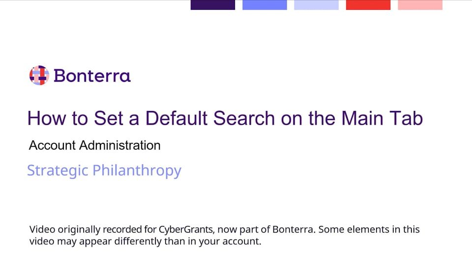 Set a Default Search
