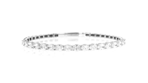 5.00 ct. t.w. Oval Lab-Grown Diamond Flexible Bangle Bracelet in 14kt White Gold