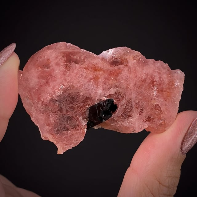 Rhodochrosite with Schorl